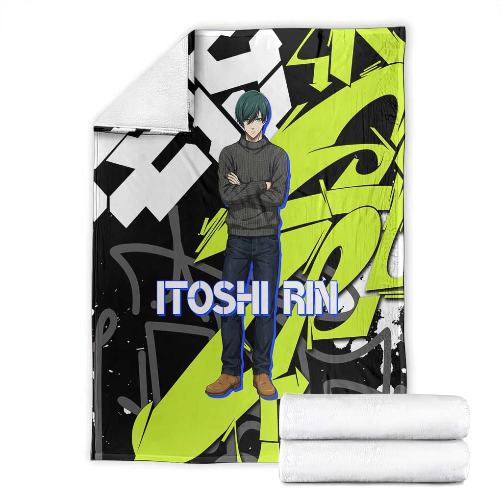 Itoshi Rin Blue Lock Blanket Urban Graffiti Street Art Style