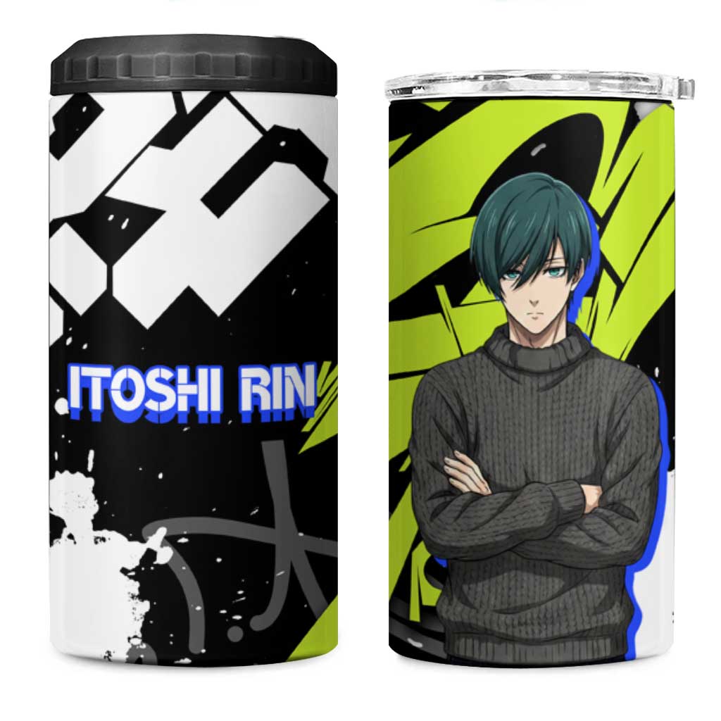 Itoshi Rin Blue Lock 4 in 1 Can Cooler Tumbler Urban Graffiti Street Art Style