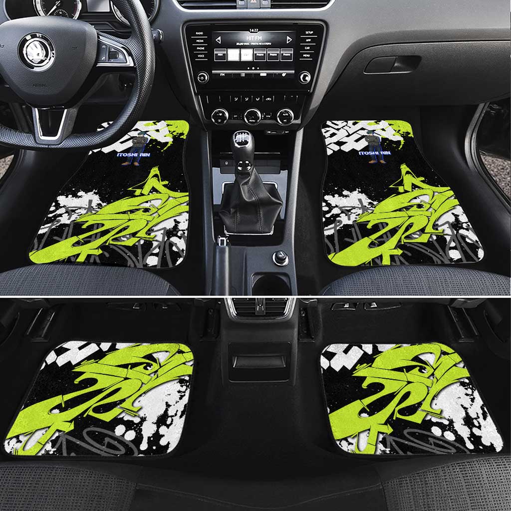 Itoshi Rin Blue Lock Car Mats Urban Graffiti Street Art Style