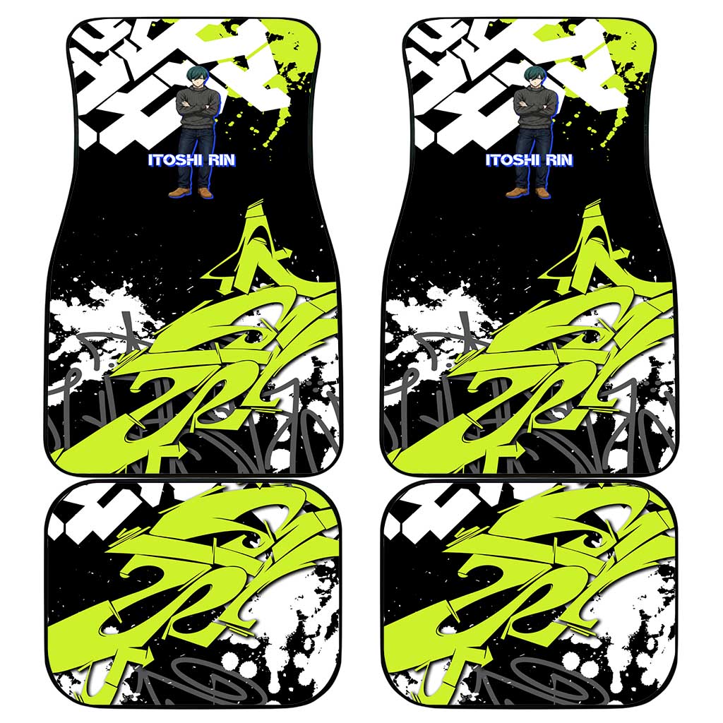 Itoshi Rin Blue Lock Car Mats Urban Graffiti Street Art Style