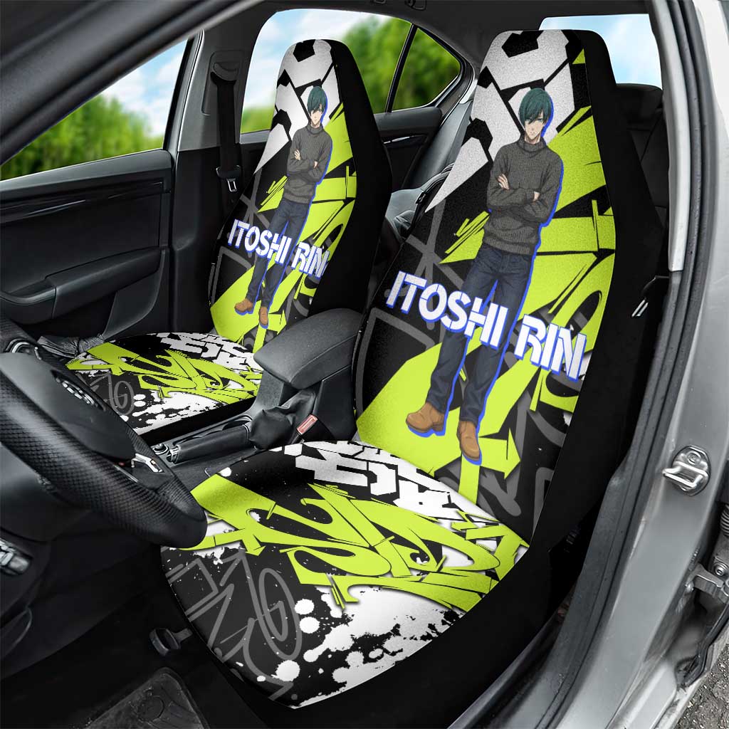 Itoshi Rin Blue Lock Car Seat Cover Urban Graffiti Street Art Style