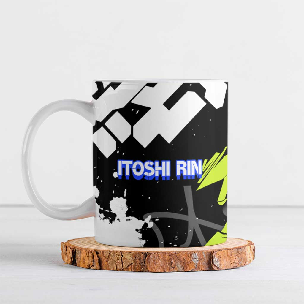 Itoshi Rin Blue Lock Ceramic Mug Urban Graffiti Street Art Style