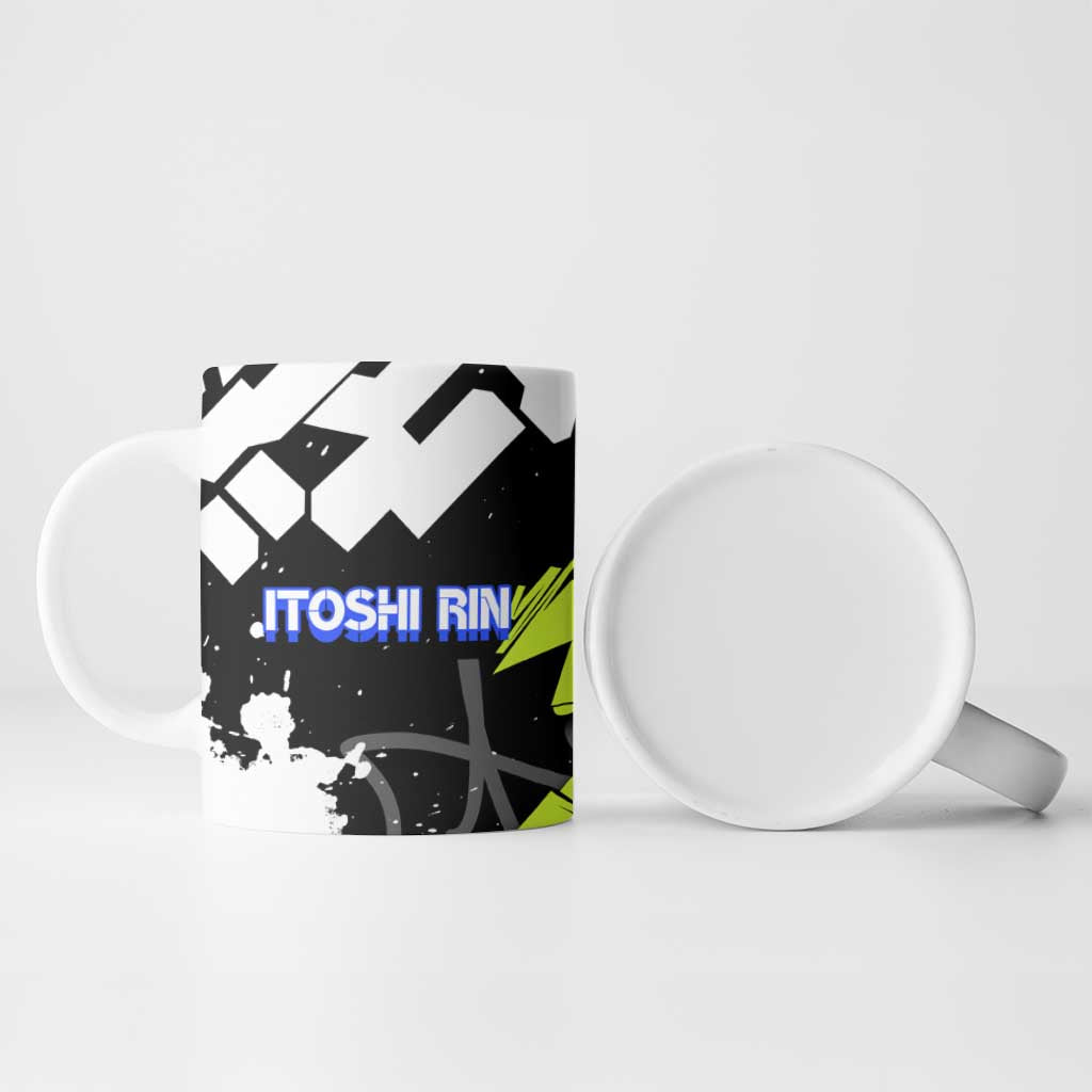 Itoshi Rin Blue Lock Ceramic Mug Urban Graffiti Street Art Style