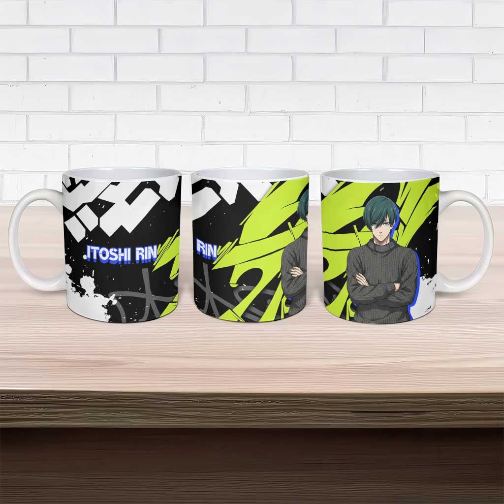 Itoshi Rin Blue Lock Ceramic Mug Urban Graffiti Street Art Style
