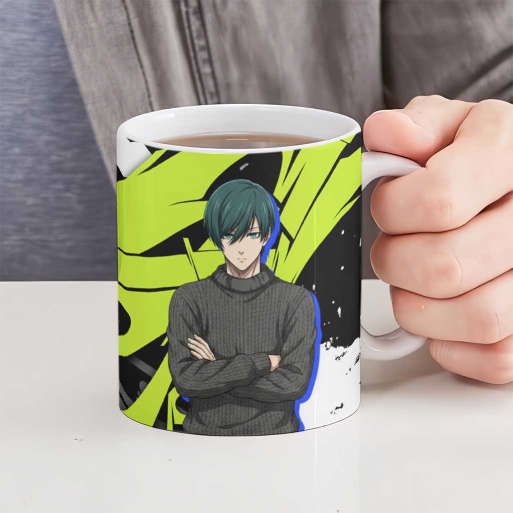 Itoshi Rin Blue Lock Ceramic Mug Urban Graffiti Street Art Style