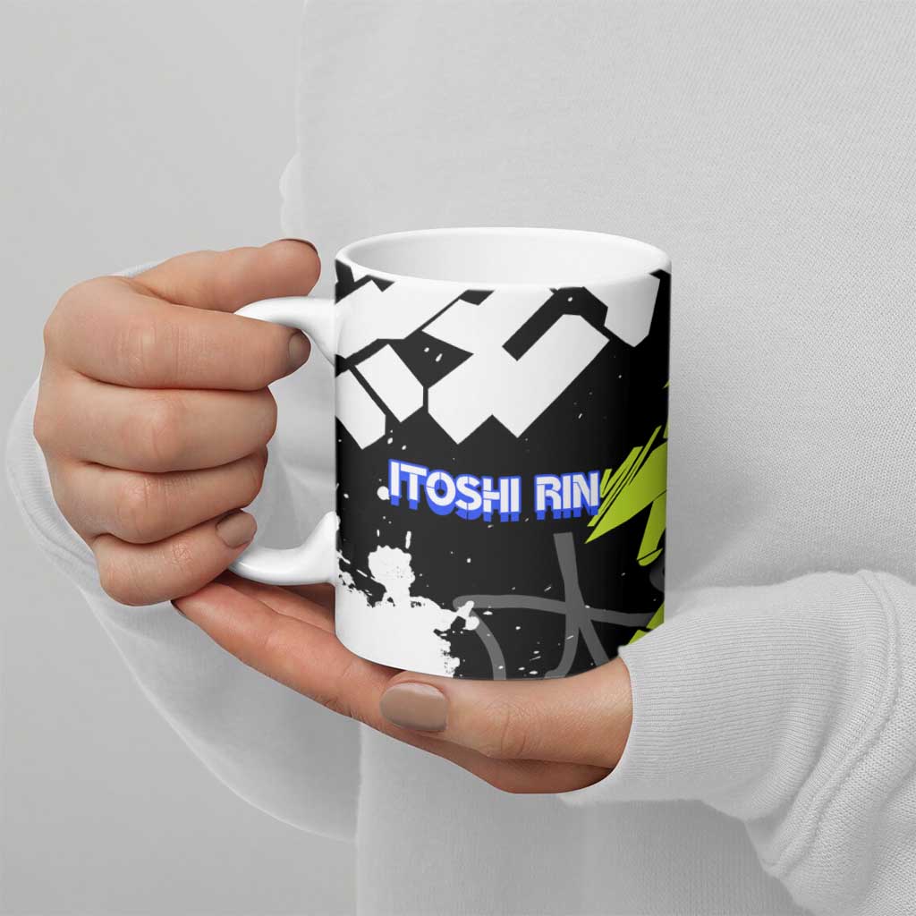 Itoshi Rin Blue Lock Ceramic Mug Urban Graffiti Street Art Style