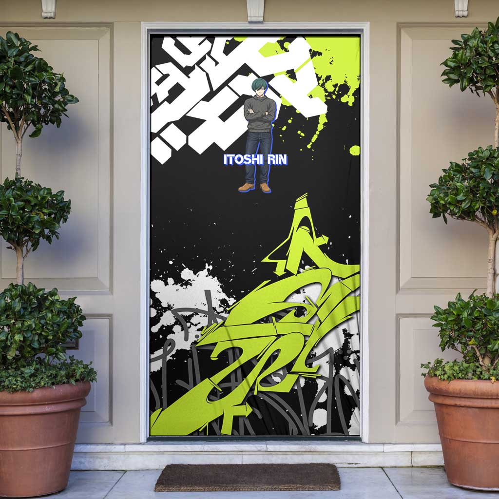 Itoshi Rin Blue Lock Door Cover Urban Graffiti Street Art Style
