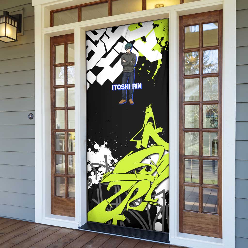 Itoshi Rin Blue Lock Door Cover Urban Graffiti Street Art Style