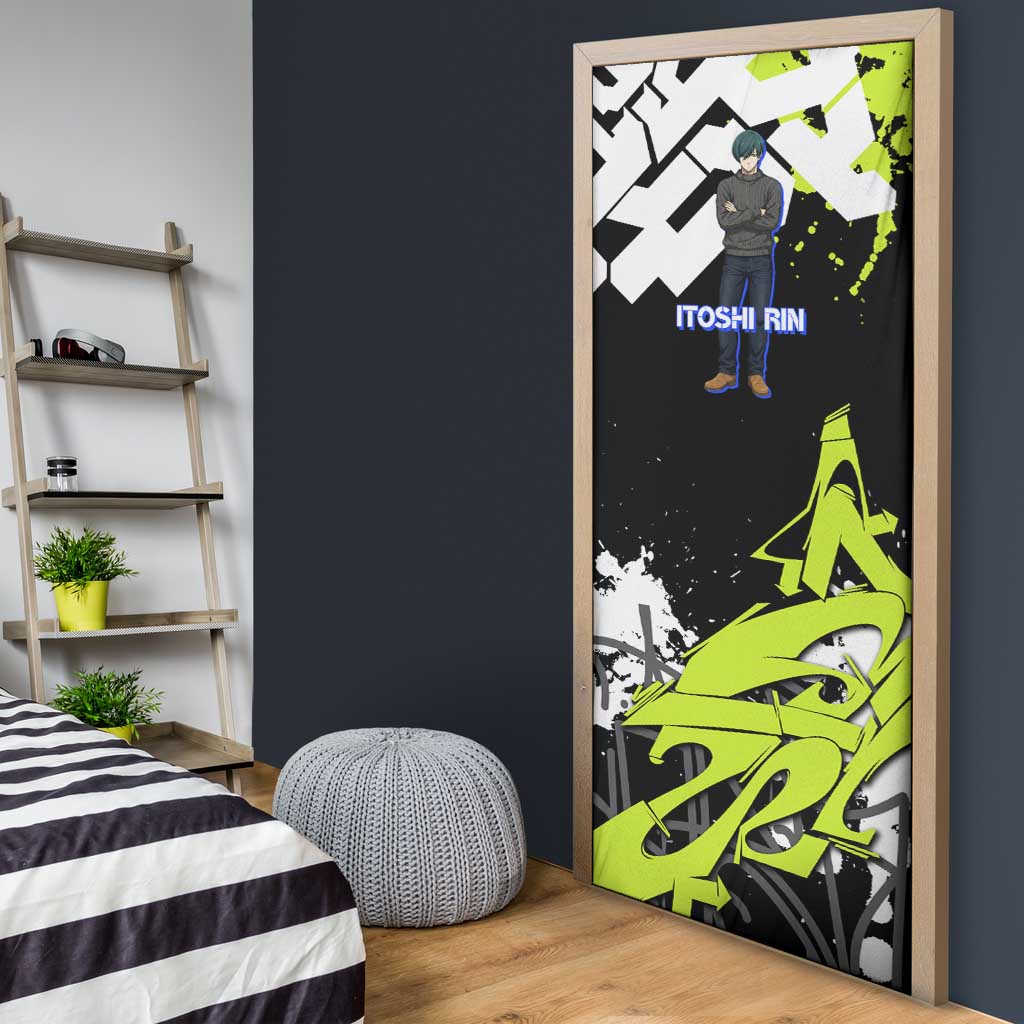 Itoshi Rin Blue Lock Door Cover Urban Graffiti Street Art Style