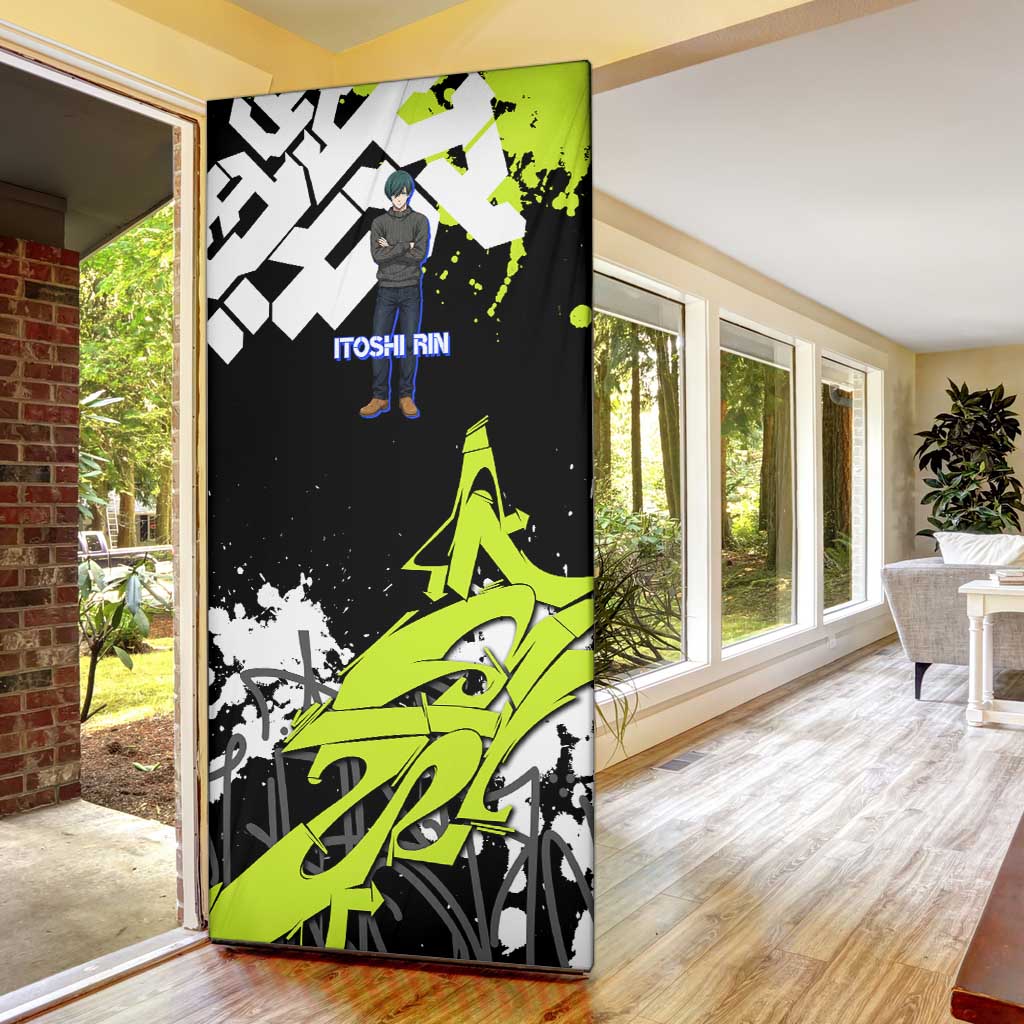 Itoshi Rin Blue Lock Door Cover Urban Graffiti Street Art Style