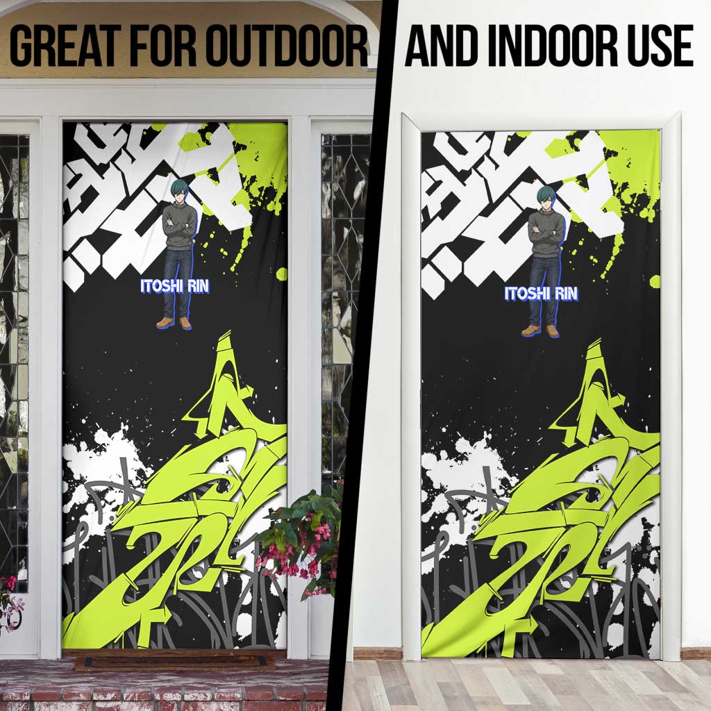 Itoshi Rin Blue Lock Door Cover Urban Graffiti Street Art Style