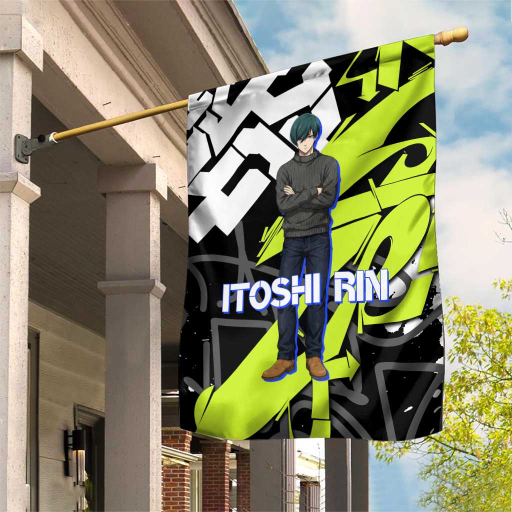 Itoshi Rin Blue Lock Garden Flag Urban Graffiti Street Art Style
