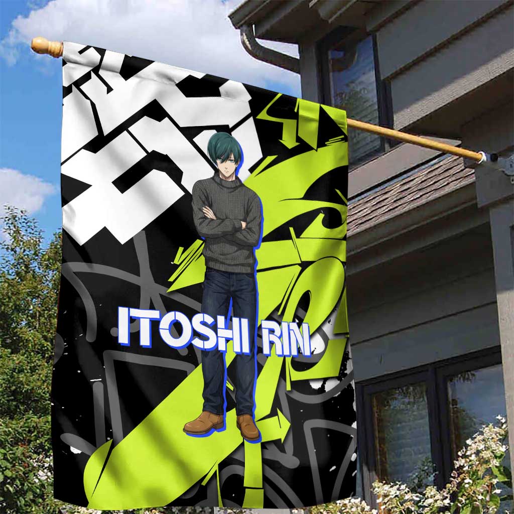 Itoshi Rin Blue Lock Garden Flag Urban Graffiti Street Art Style