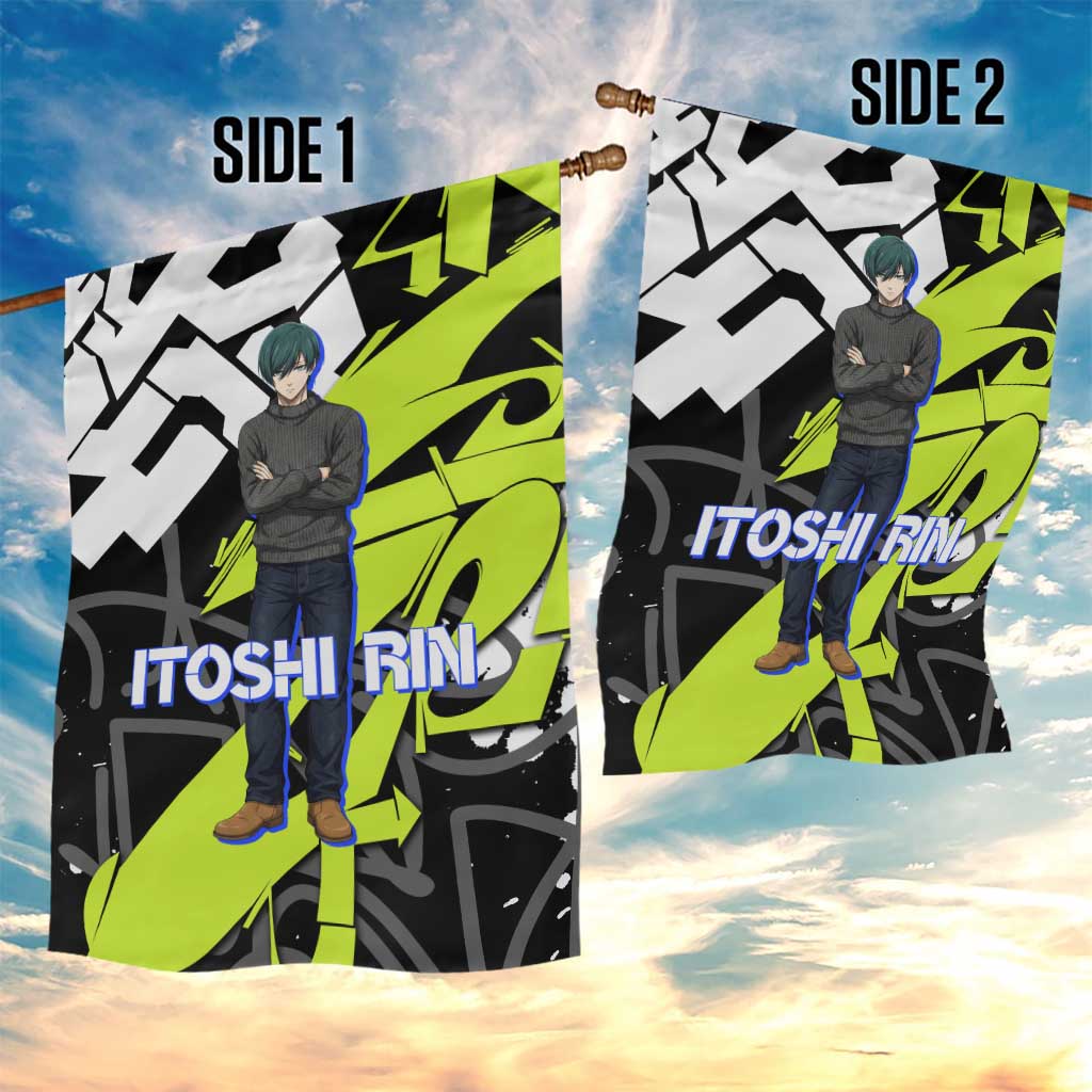 Itoshi Rin Blue Lock Garden Flag Urban Graffiti Street Art Style