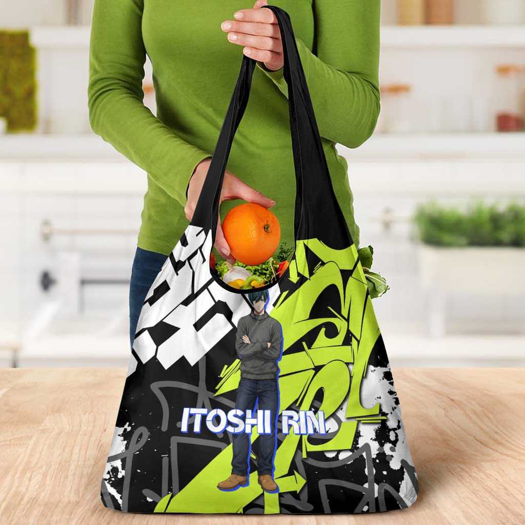 Itoshi Rin Blue Lock Grocery Bag Urban Graffiti Street Art Style