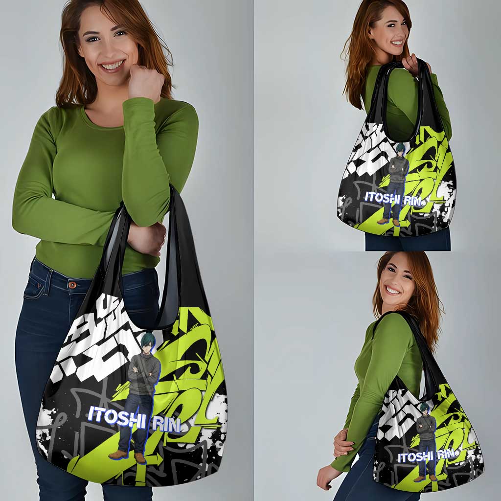 Itoshi Rin Blue Lock Grocery Bag Urban Graffiti Street Art Style