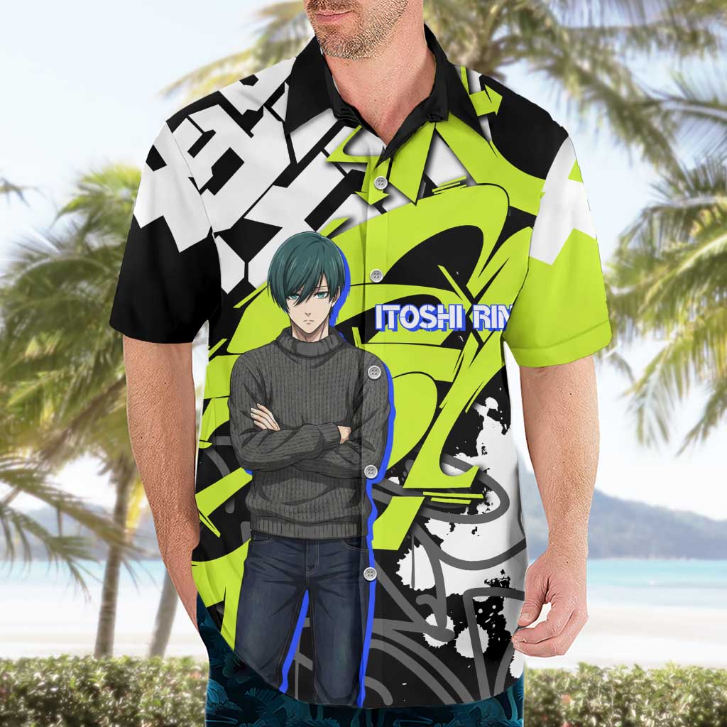 Itoshi Rin Blue Lock Hawaiian Shirt Urban Graffiti Street Art Style