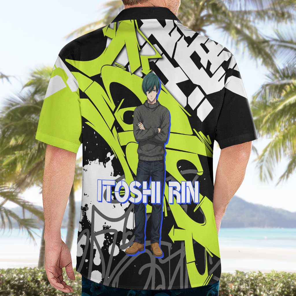 Itoshi Rin Blue Lock Hawaiian Shirt Urban Graffiti Street Art Style