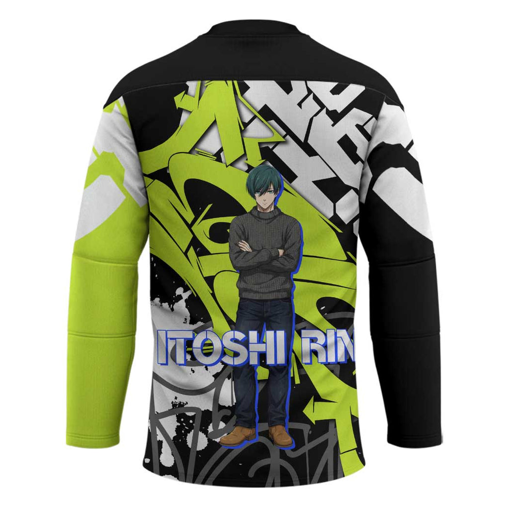 Itoshi Rin Blue Lock Hockey Jersey Urban Graffiti Street Art Style