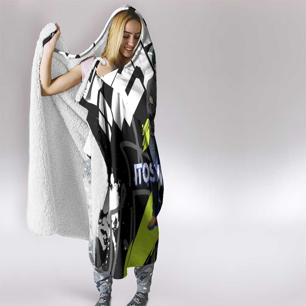 Itoshi Rin Blue Lock Hooded Blanket Urban Graffiti Street Art Style