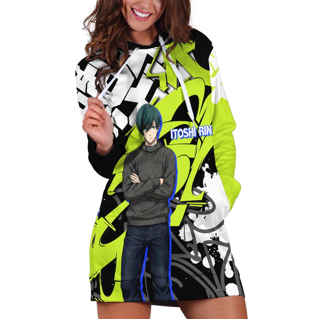 Itoshi Rin Blue Lock Hoodie Dress Urban Graffiti Street Art Style