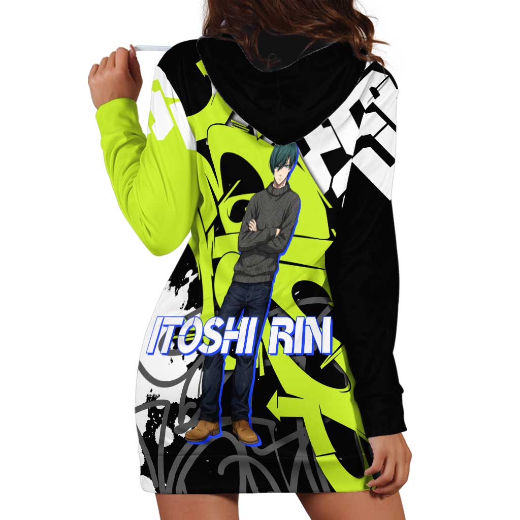 Itoshi Rin Blue Lock Hoodie Dress Urban Graffiti Street Art Style