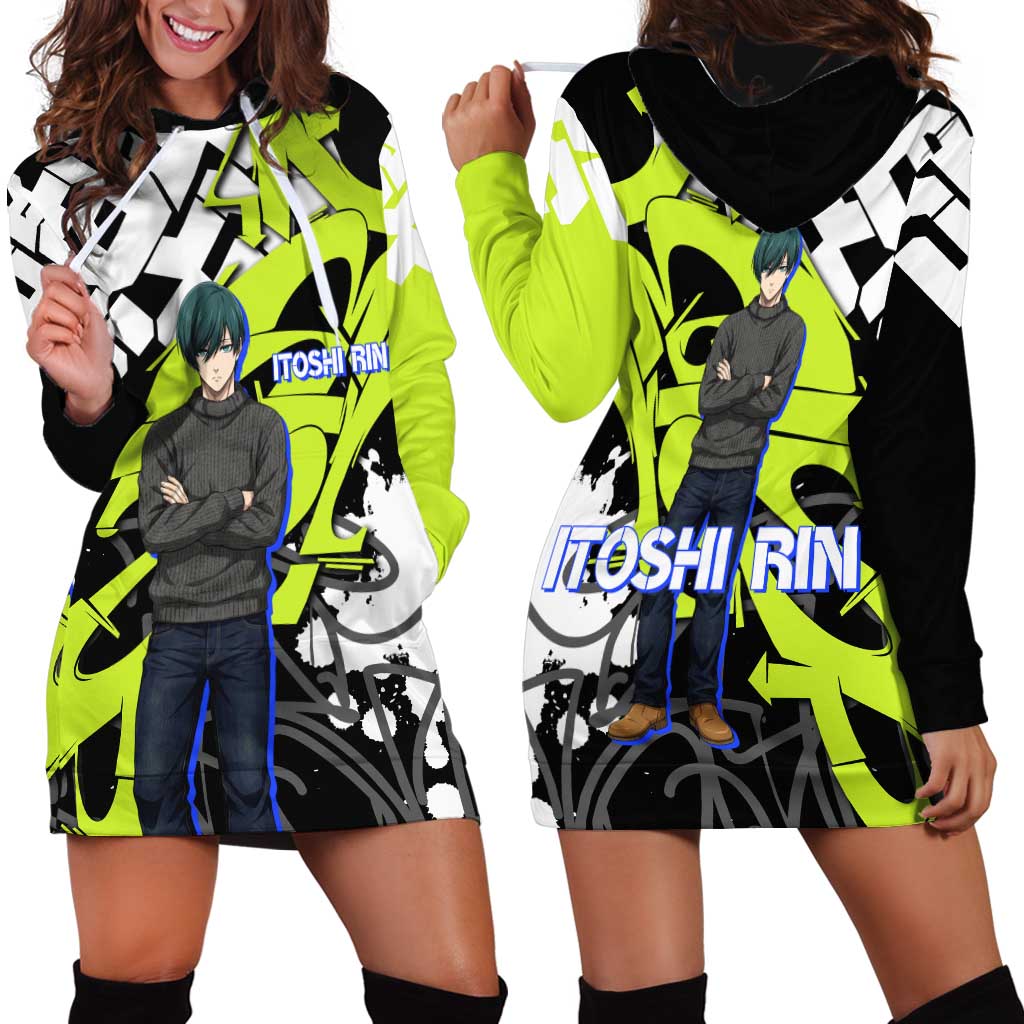 Itoshi Rin Blue Lock Hoodie Dress Urban Graffiti Street Art Style
