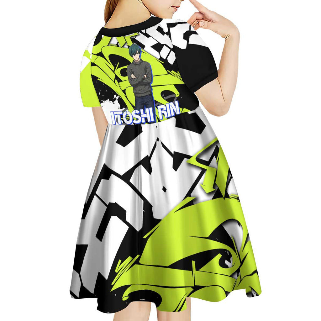 Itoshi Rin Blue Lock Kid Short Sleeve Dress Urban Graffiti Street Art Style