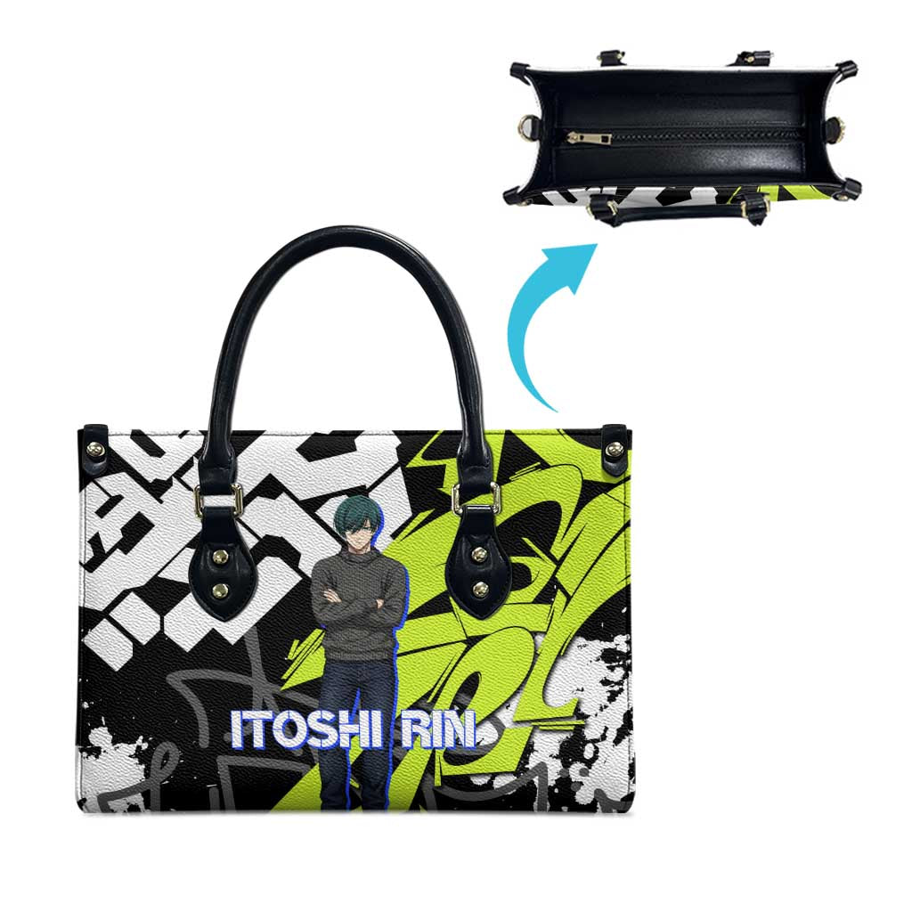 Itoshi Rin Blue Lock Leather Bag Urban Graffiti Street Art Style