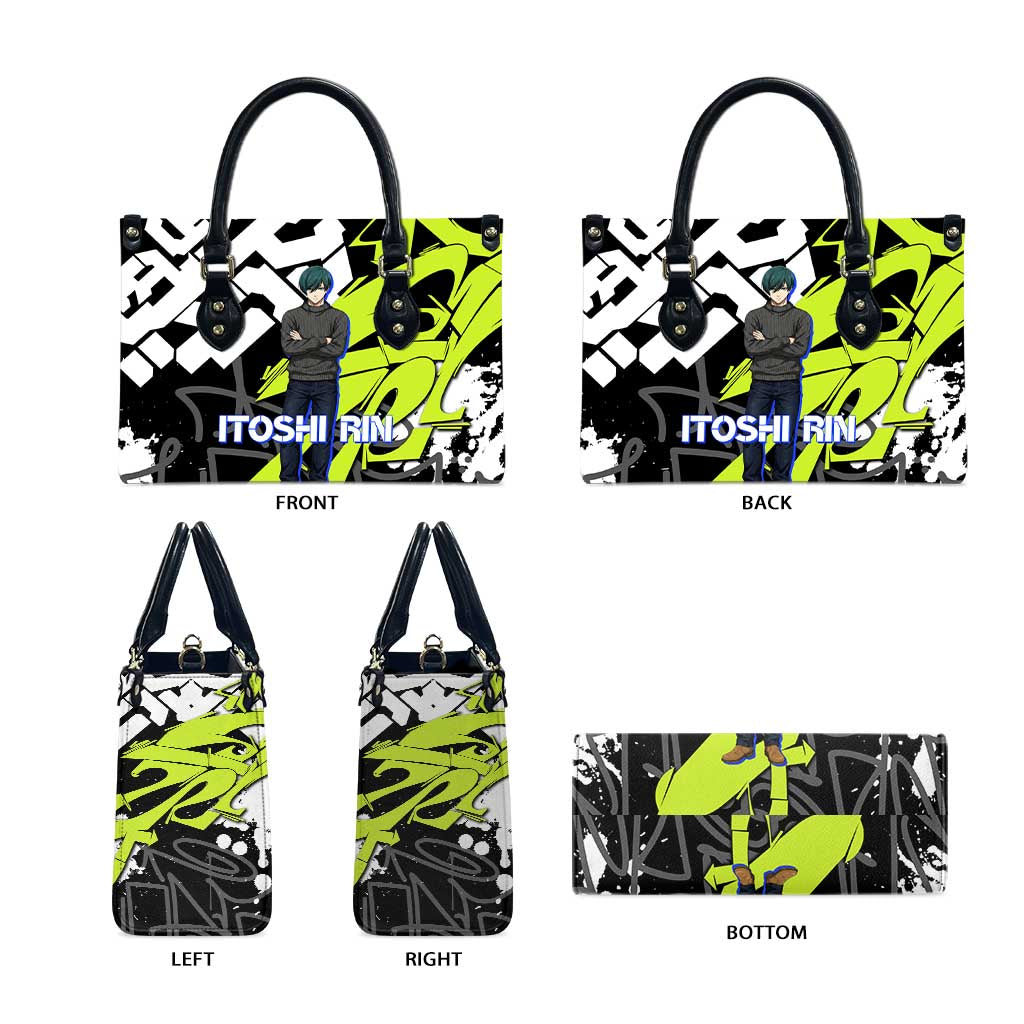 Itoshi Rin Blue Lock Leather Bag Urban Graffiti Street Art Style