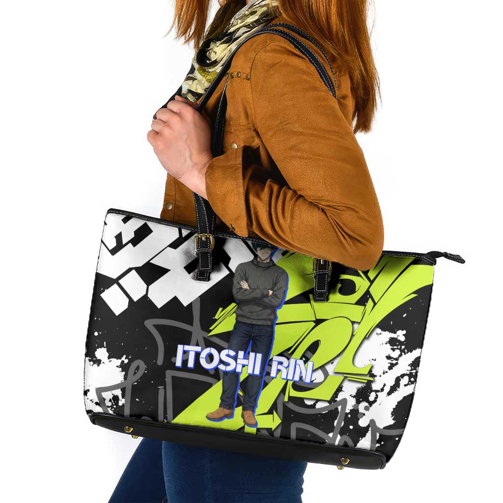 Itoshi Rin Blue Lock Leather Tote Bag Urban Graffiti Street Art Style