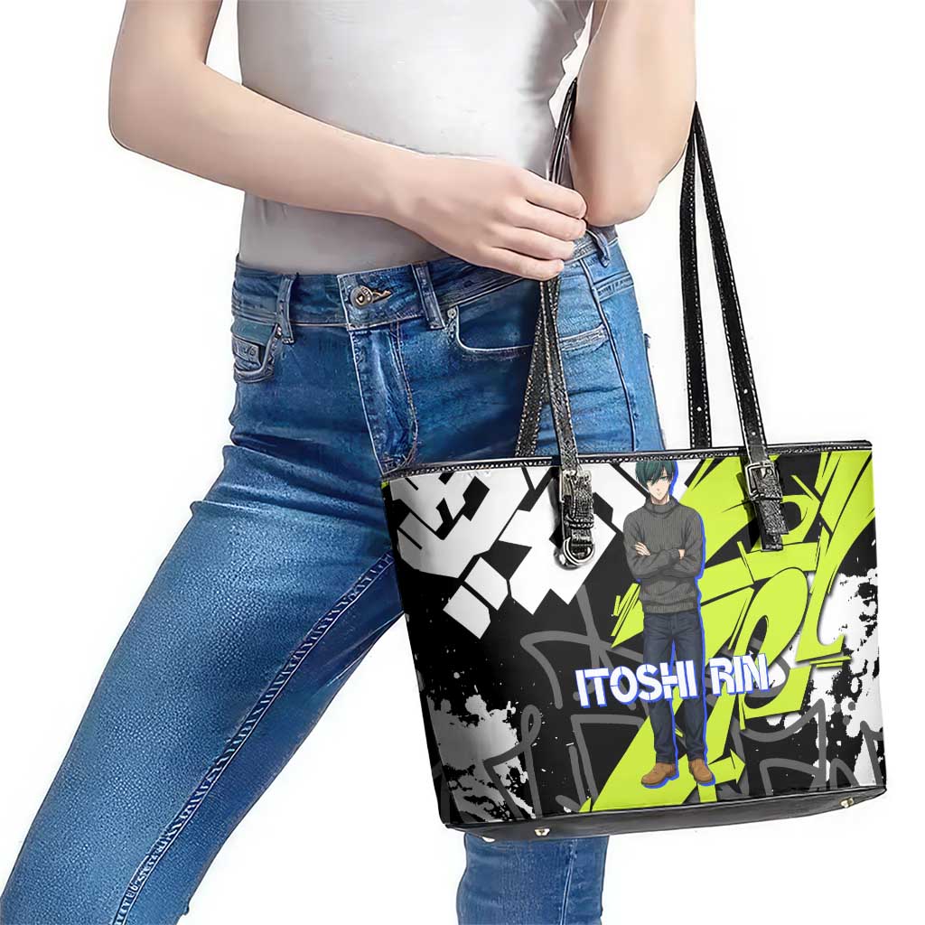 Itoshi Rin Blue Lock Leather Tote Bag Urban Graffiti Street Art Style