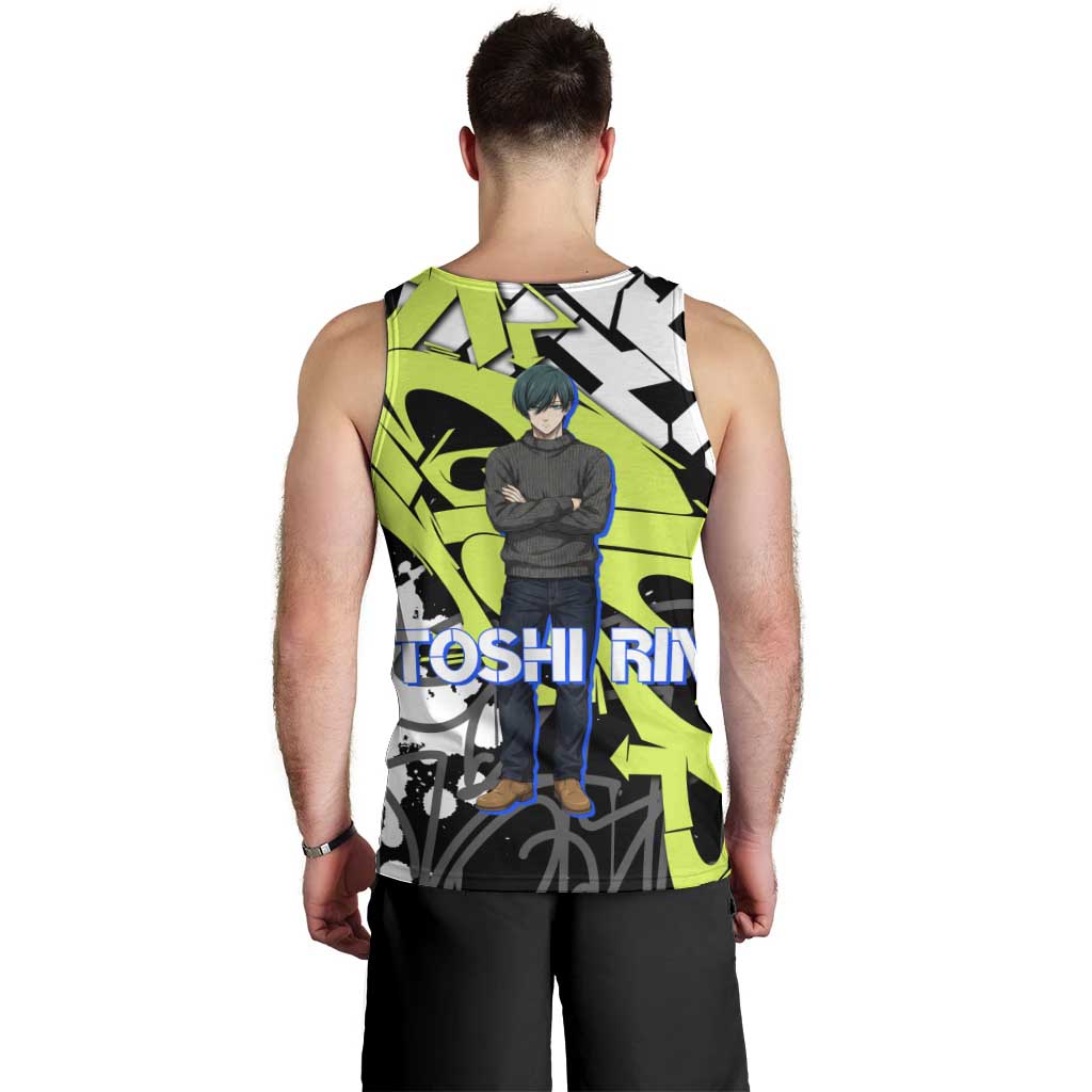 Itoshi Rin Blue Lock Men Tank Top Urban Graffiti Street Art Style
