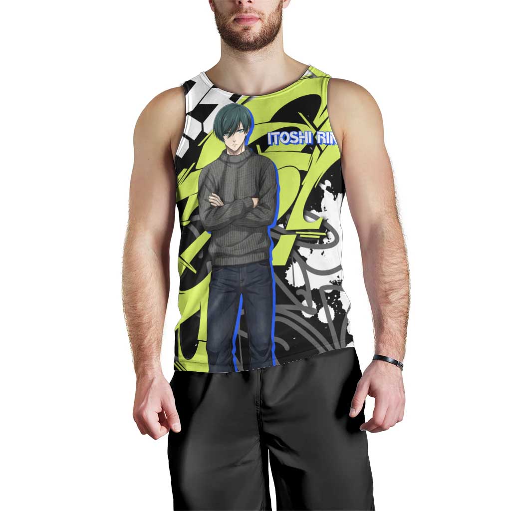 Itoshi Rin Blue Lock Men Tank Top Urban Graffiti Street Art Style