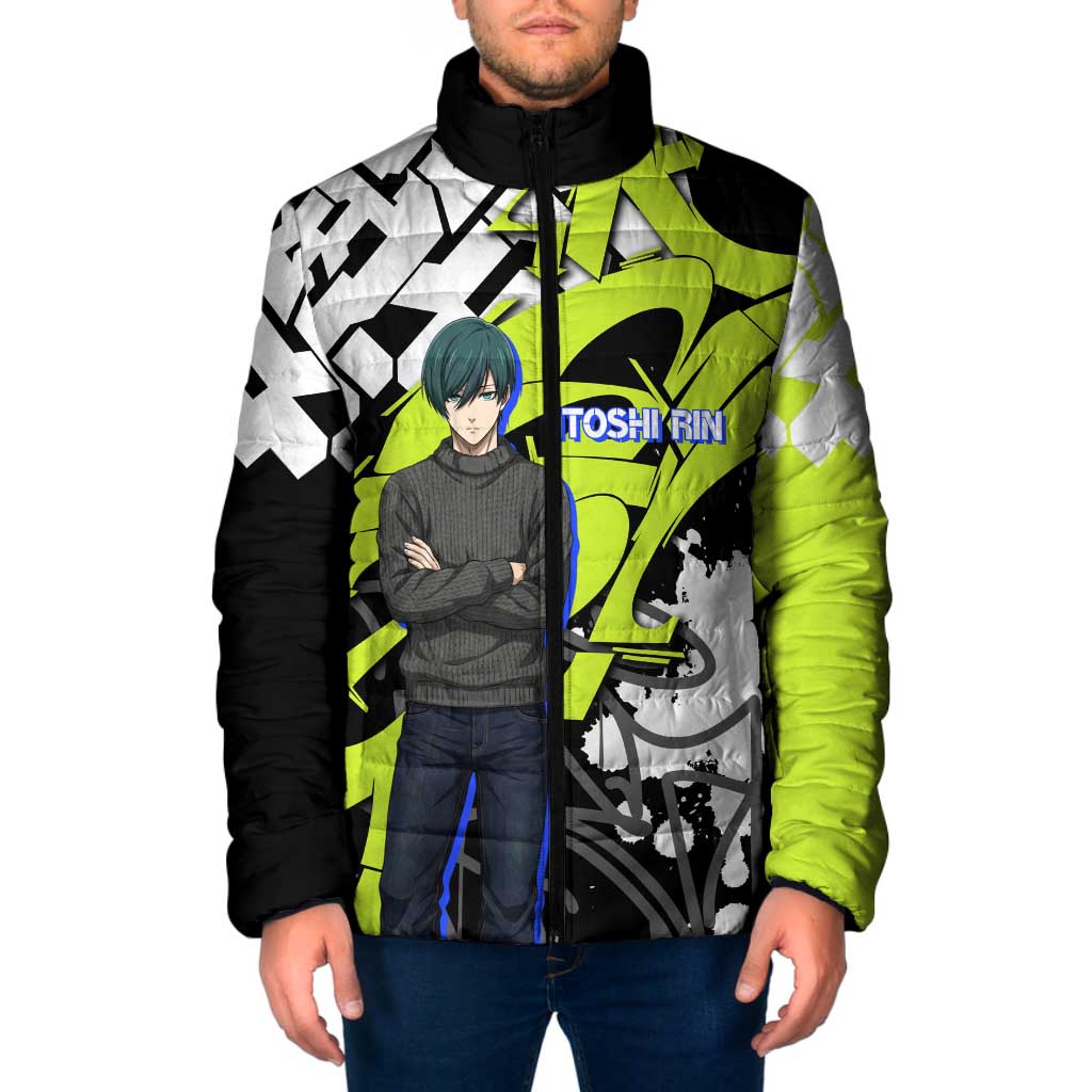 Itoshi Rin Blue Lock Padded Jacket Urban Graffiti Street Art Style