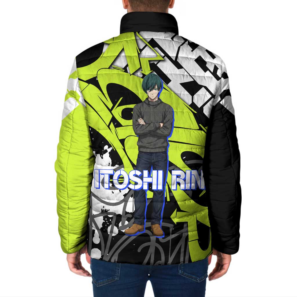Itoshi Rin Blue Lock Padded Jacket Urban Graffiti Street Art Style