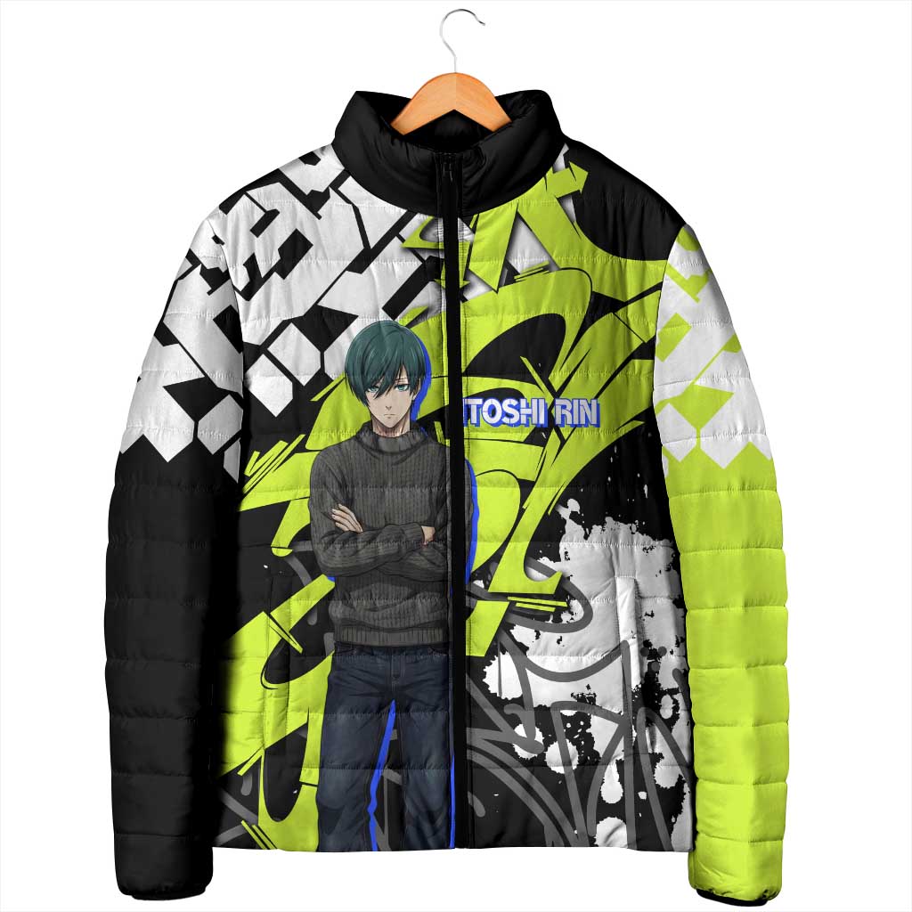 Itoshi Rin Blue Lock Padded Jacket Urban Graffiti Street Art Style