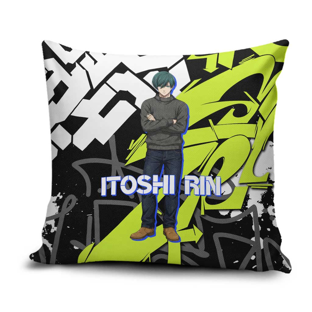 Itoshi Rin Blue Lock Pillow Cover Urban Graffiti Street Art Style