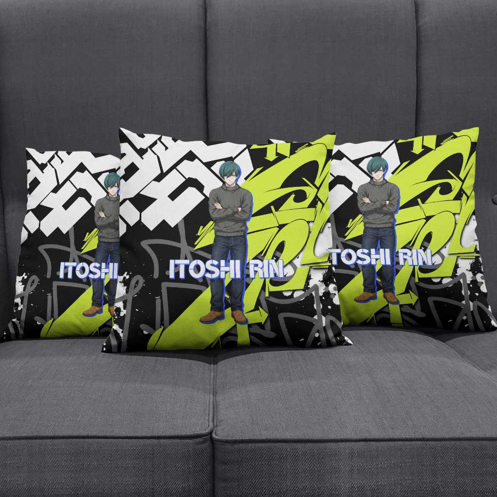 Itoshi Rin Blue Lock Pillow Cover Urban Graffiti Street Art Style