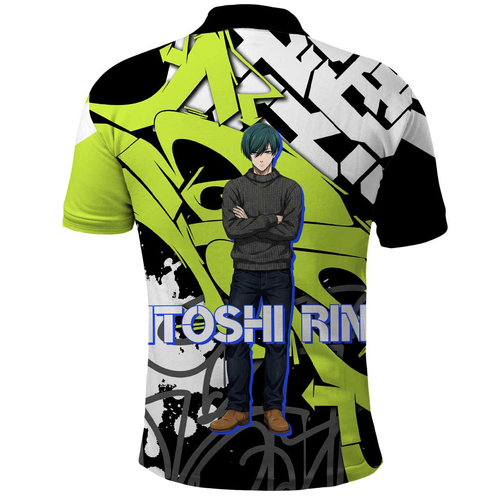 Itoshi Rin Blue Lock Polo Shirt Urban Graffiti Street Art Style