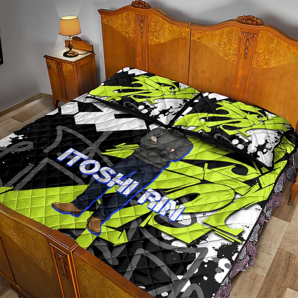 Itoshi Rin Blue Lock Quilt Bed Set Urban Graffiti Street Art Style