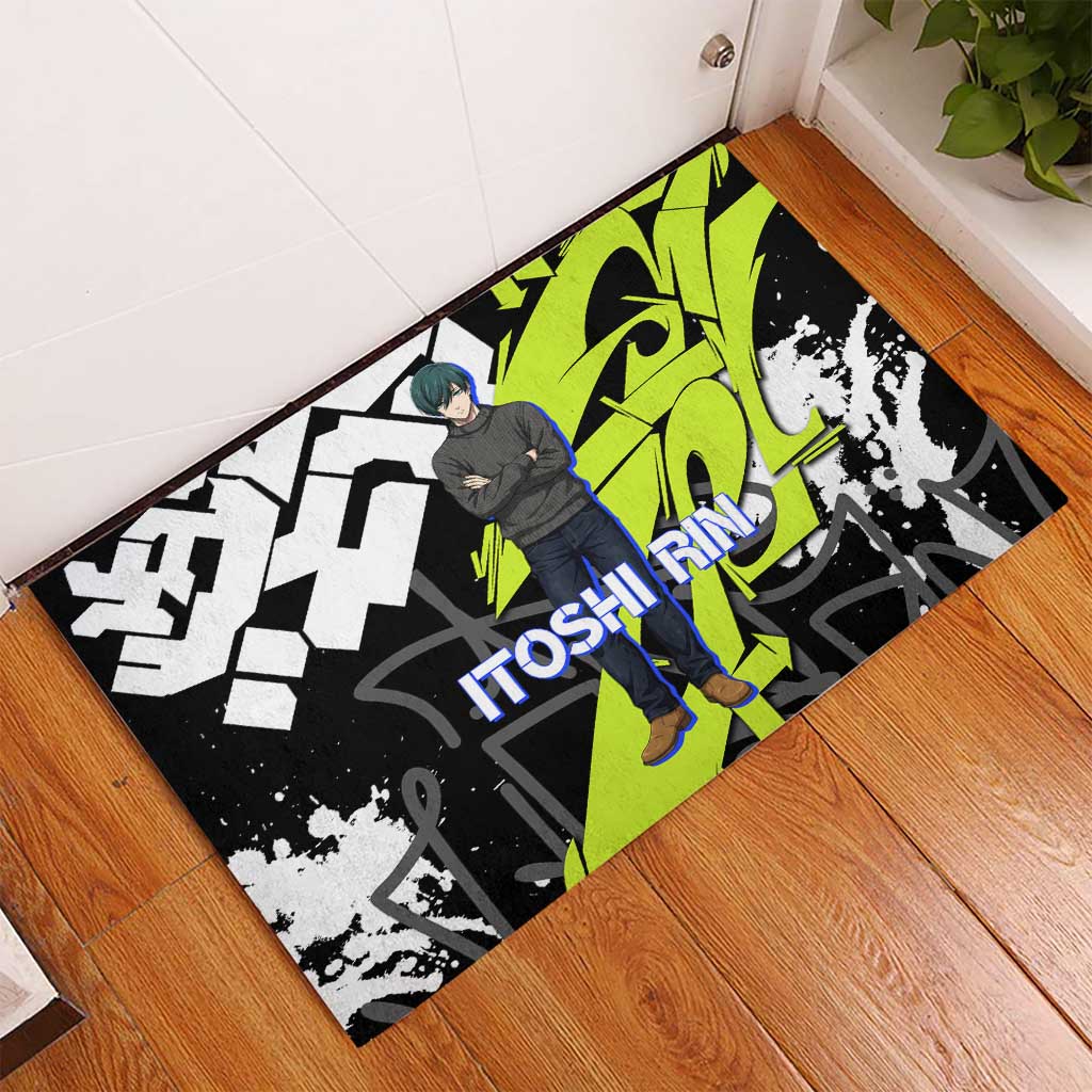 Itoshi Rin Blue Lock Rubber Doormat Urban Graffiti Street Art Style