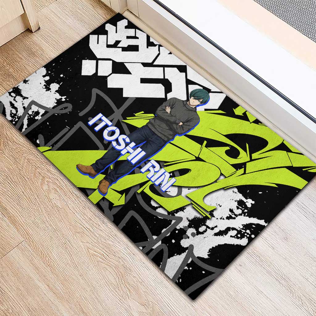 Itoshi Rin Blue Lock Rubber Doormat Urban Graffiti Street Art Style