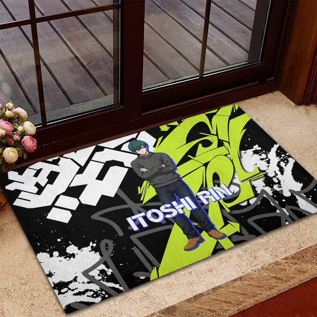 Itoshi Rin Blue Lock Rubber Doormat Urban Graffiti Street Art Style