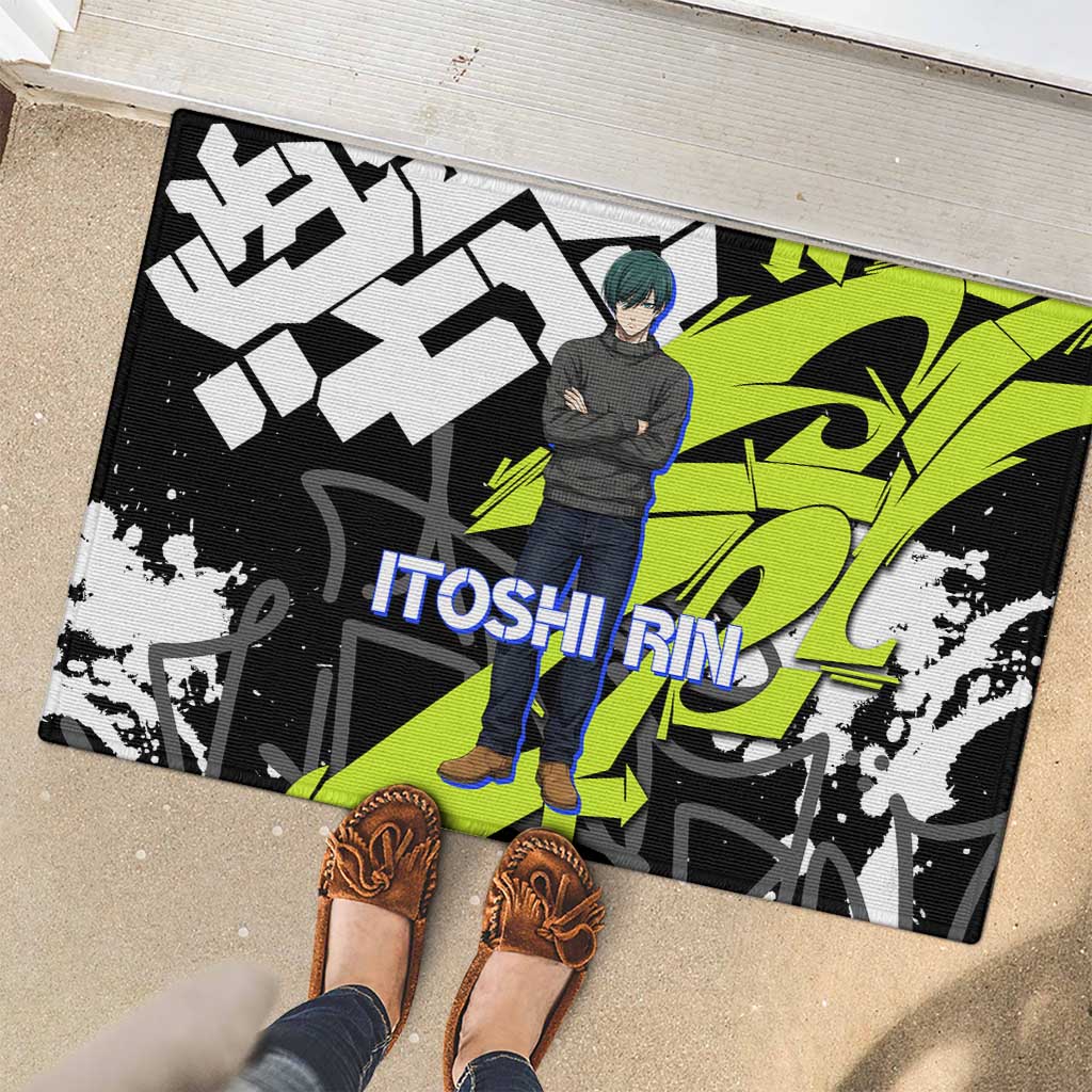 Itoshi Rin Blue Lock Rubber Doormat Urban Graffiti Street Art Style
