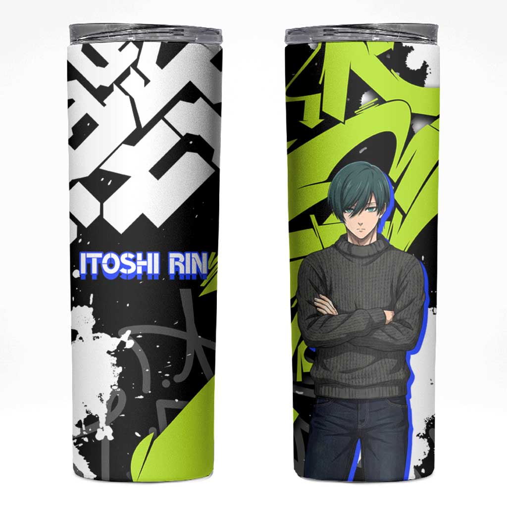 Itoshi Rin Blue Lock Skinny Tumbler Urban Graffiti Street Art Style