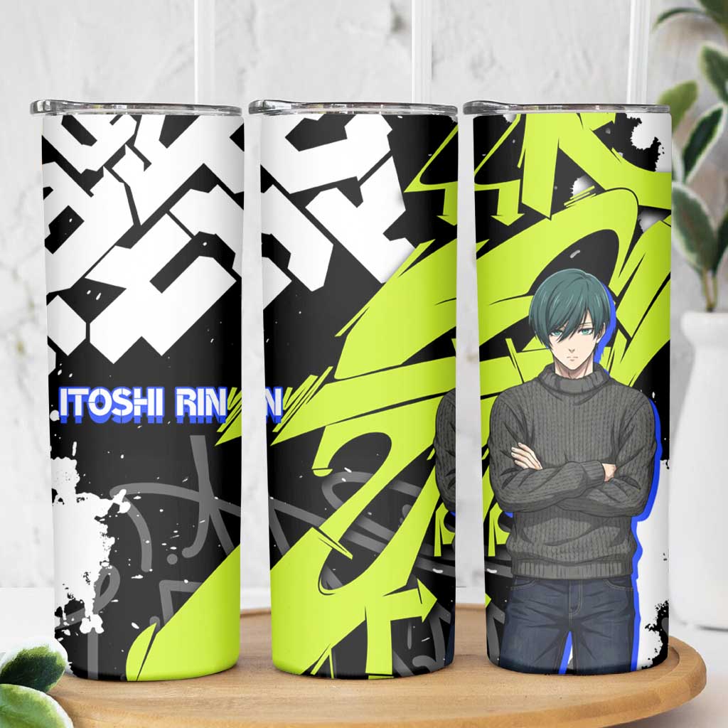 Itoshi Rin Blue Lock Skinny Tumbler Urban Graffiti Street Art Style