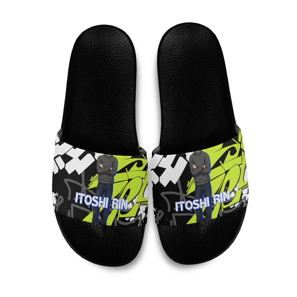 Itoshi Rin Blue Lock Slide Sandals Urban Graffiti Street Art Style