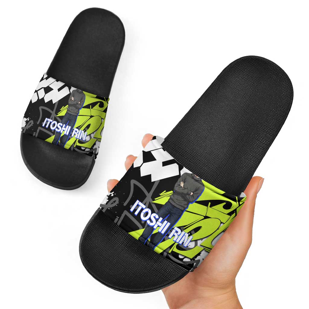 Itoshi Rin Blue Lock Slide Sandals Urban Graffiti Street Art Style