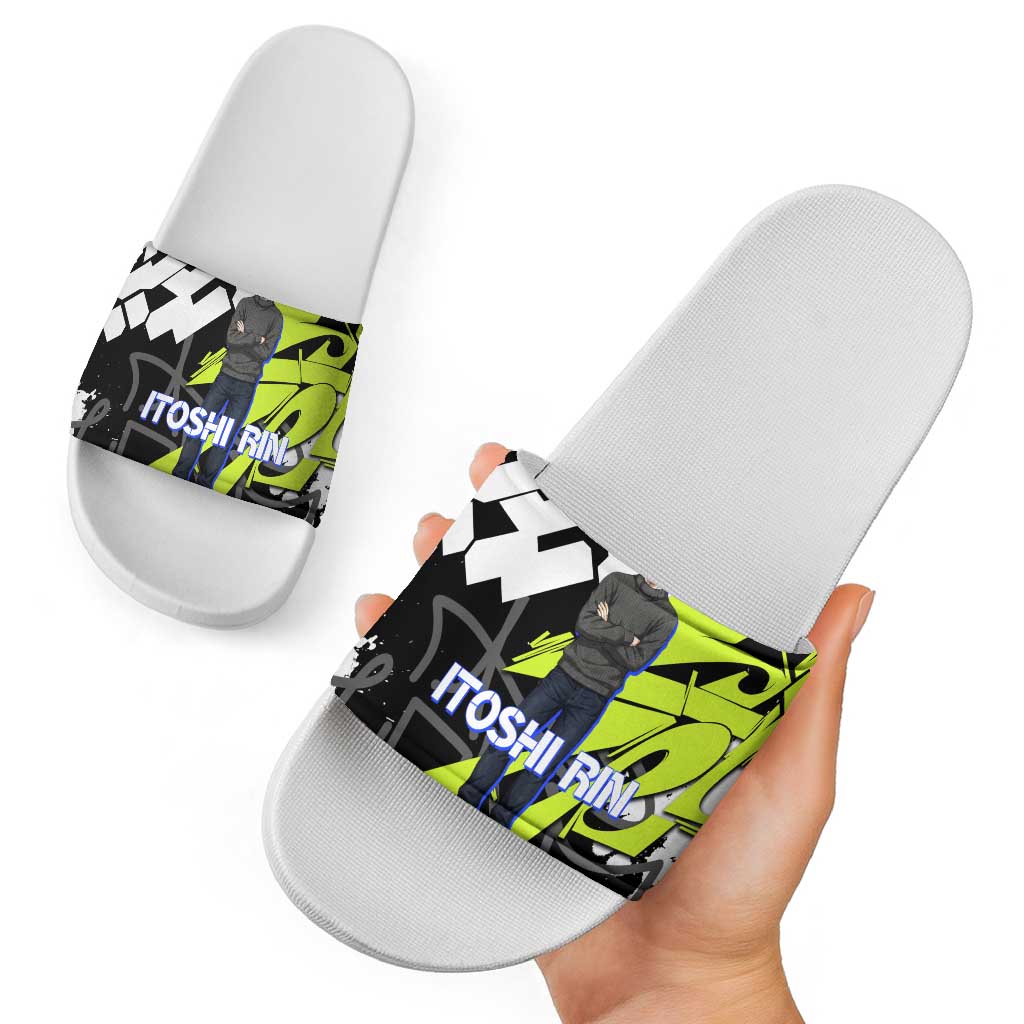 Itoshi Rin Blue Lock Slide Sandals Urban Graffiti Street Art Style